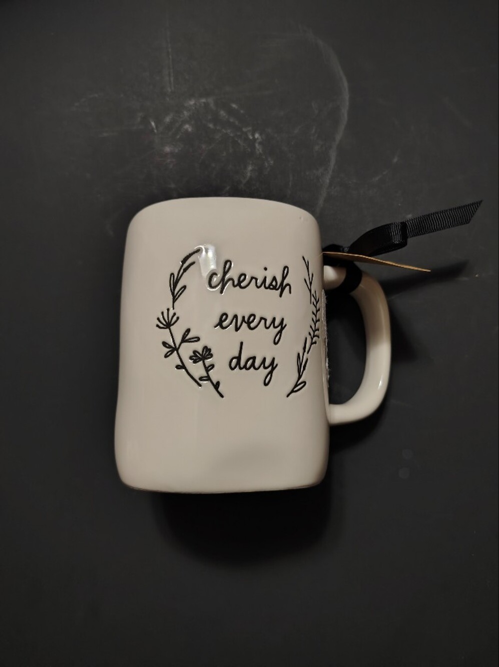 Rae Dunn Cherish Every Day White Ceramic Mug